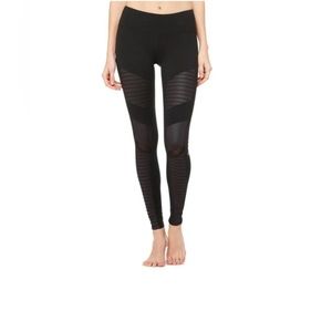 Alo Yoga Moto Mid Rise Legging Black